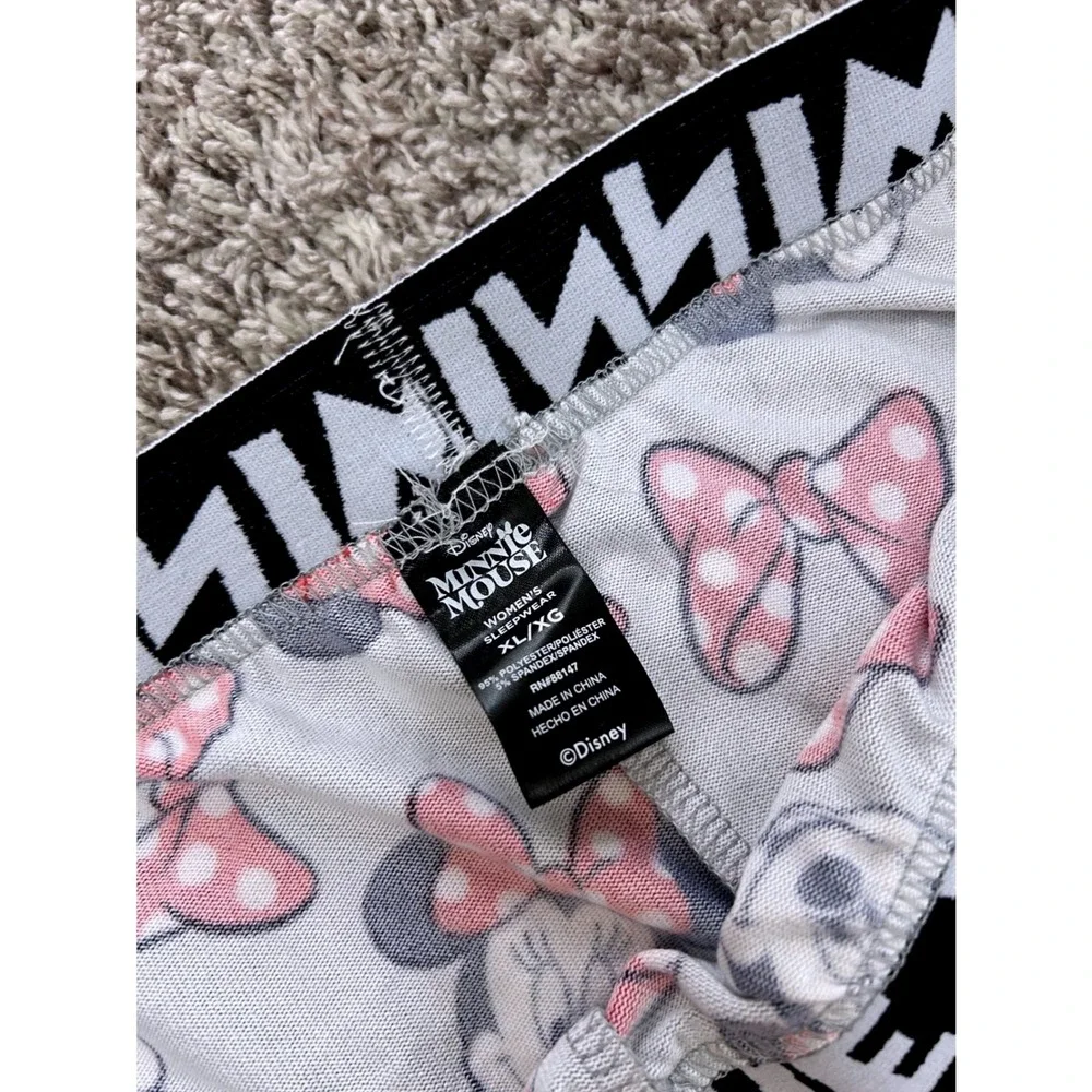 Soft Disney Minnie Mouse Pajama Pants Womens XL Gray Bow Sleepwear WS25PT305 NWT - Picture 5 of 8